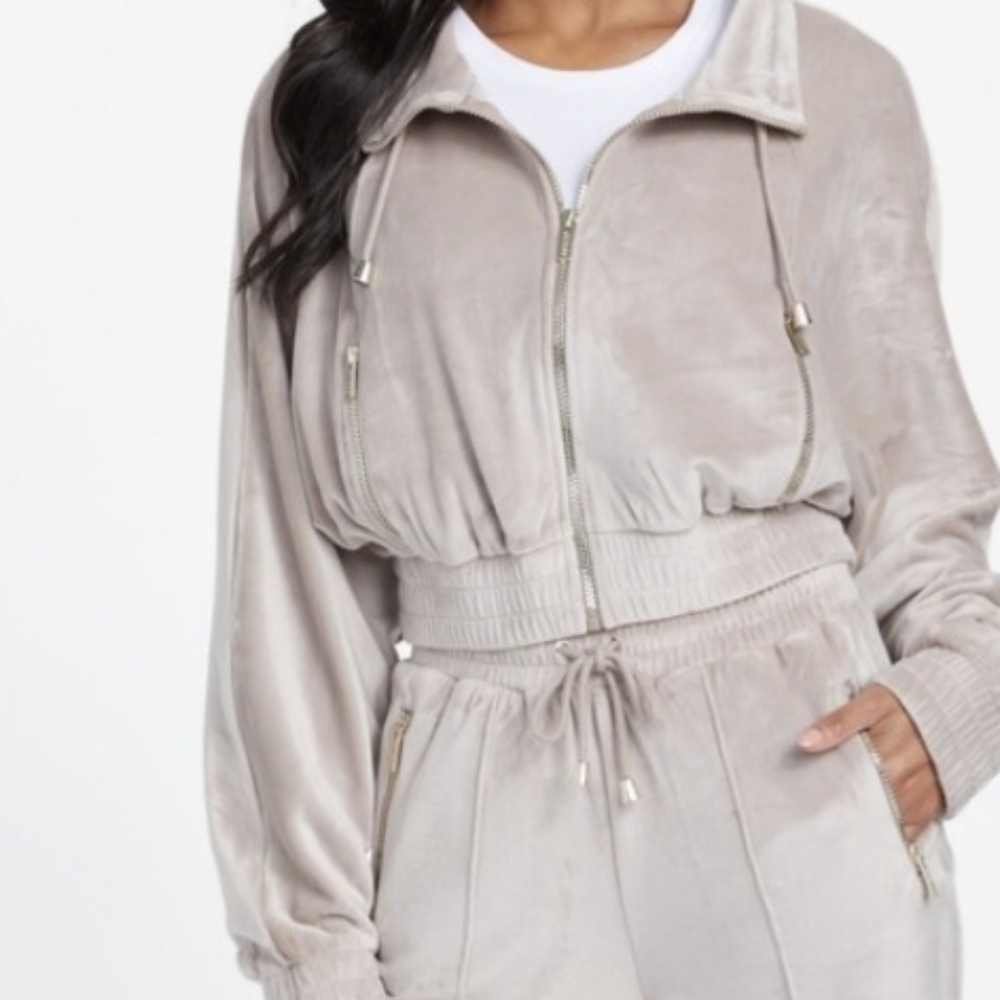 Guess Factory Eco Uma Velour Zip-up Jacket